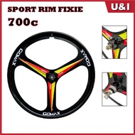 Basikal Fixie 700X23C,25C,28C RIM 1 Set Depan Belakang (Hanya Basikal Fixie Saiz 700)