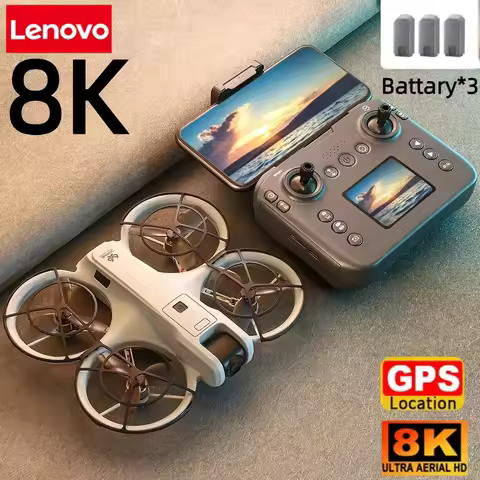 Lenovo V666 Mini RC Aerial Drone 8K HD Camera Foldable Intelligent Obstacle Avoidance Screen Remote 