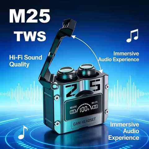 2026 M25 TWS wireless headphones,Bluetooth 5.3headphones, sports headphones, LED digital display ste