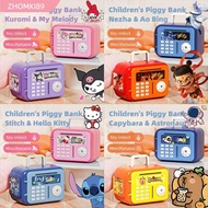ZHOMKI89 Cash Saving Money Box,   Password Children's Piggy Bank,  with Key  Capybara Financial Savi