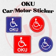 OKU Sticker OKU Windscreen Sticker Inside Outside for Car/Motor OKU Kereta OKU Motor OKU Car OKU Mot