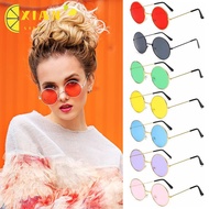 XIANS Round Sunglasses Fashion Hippie Disco Circle Glasses