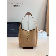 SAINT LAURENT SAINT LAURENT YSL LE5A7 Brand Logo Gold Hardware Calfskin Crossbody Shoulder Bag Women