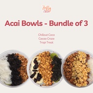Zesty Acai - Halal Acai Bowl Bundle of 3 [LARGE] - Chillout Coco / Cacao Craze / Tropi Treat