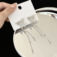 Nicedays🍒Anting Rumbai Mutiara Pita Peri Super Anting Ceruk Wanita Anting Panjang Gaya Keren