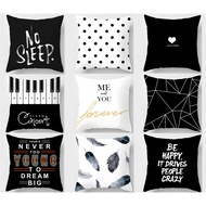 <COD>Black white Letters pillow case40x40.45x45.50x50.60x60.Square Sofa cushion cover.Home decor pil