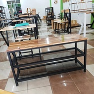 แบบสำเร็จ MT Design ชั้นวางรองเท้า ชั้นเก็บรองเท้า พร้อมที่นั่งไม้ MT002 โครงสร้างเหล็กแข็งแรง ทนทาน