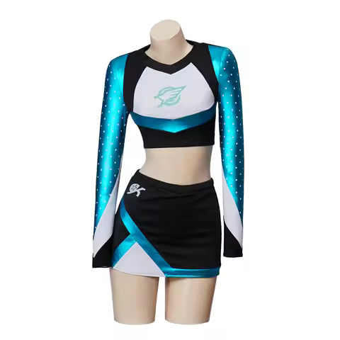 Euphoria Cheerleader Uniform Maddy Cosplay Costume Outfit Crop Top Mini Skirt Set High School Womens