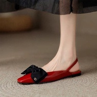 Ikatan simpul Merah Peep-Toe Sandal untuk Wanita, Gaya Musim Panas Baharu, Jari Kaki Persegi, Kasut 
