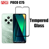 3 IN 1 Poco C75 5G Anti-fall โทรศัพท์มือถือสําหรับ Poco C75 C 75 ฟิล์มกระจกนิรภัย + เลนส์ฟิล์ม