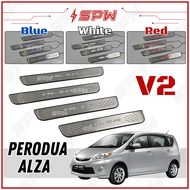 Perodua Alza (2009-2021) V2 Side Step LED Side Steel Plate Door Sill Plate Scuff Plate Interior Deco