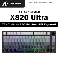 ATTACK SHARK X820 Ultra 75% Wireless Mechanical Keyboard RGB Hot Swap TFT Display
