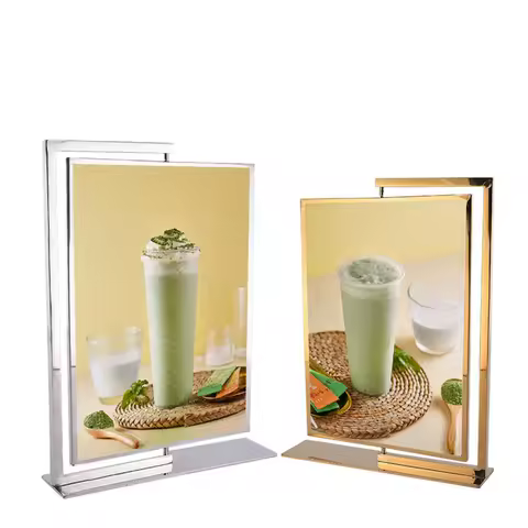 A4/A5 Metal Rotating Menu Paper Sign Holder Display Stand Wedding Shelf Metal Photo Picture Frame Di