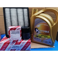 TOYOTA HIACE KDH200( DIESEL) OIL FILTER + AIR FILTER + KOYOMA 15W40 CI-4 7LITER ENGINE OIL