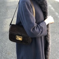 【日本直送 名牌中古包】CELINE સલિન (CELINE) 側背包 棕色 馬車 圖紋 麂皮 皮革 vintage 古著 8kncfy