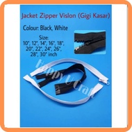 12pcs Vislon Open End Zipper / Zipper Jacket (Gigi Kasar) (10" - 30" inch) (Black & White)