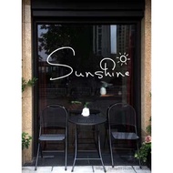 [In ] [In ] Sunshine ins Style Simple English Text Wall Stickers Clothing Milk Tea Shop Glass Window Anti-Collision Decorative Stickers