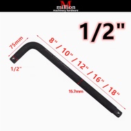 Heavy Duty 1/2" Non-Slip L Handle L Type Socket Bent Extension Bar L Spanner L Spana L Shape Socket 