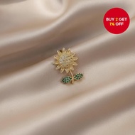 Adorable Sunflower Brooch for Women, Anti-Slip Lapel Pin  Bros Bunga Matahari Comel Untuk Wanita Pin