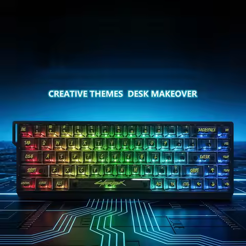 Cyber PC Keycaps English/Japanese/Russian/Korean Forged Carbon Fiber Texture Keycaps for Mechanical 