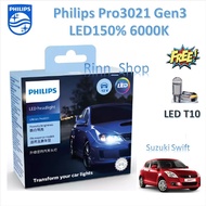 Philips Car Headlight Bulb Pro3021 Gen3 LED+1 6000K Suzuki Swift LED T10