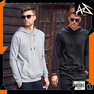 MALAYSIA UP📣(AZWAR SHOP) Men Hoodies Top Shirt Clothing Long Sleeve Sweater Grey Black White Baju Le