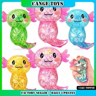 Elastic TPR Axolotl Fidget Toy, Pullable Transparent Axolotl Toy, Small Decompression Toy for Holida