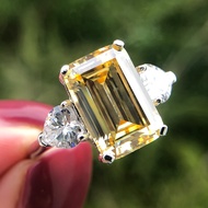 7ct Luxury gorgeous Super Sparkly Ring High carbon diamond 12*8mm Emerald Cut  High Carbon Diamond S