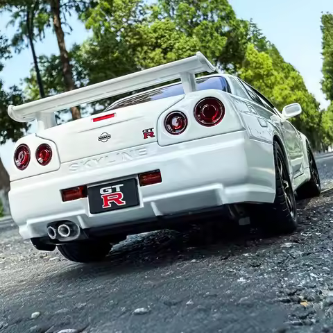 1:18 Nissan GTR R34 Skyline S15 LBWK Alloy Car Model Home Trendy Ornaments & Computer Desktop Decora