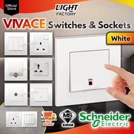 🔥SIRIM APPROVED🔥 Schneider Vivace Switches White KB15 KB31/1 KB32/1 KB31D20NE Universal Socket Doorb