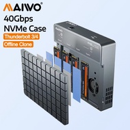 MAIWO 40Gbps 4-Bay M.2 NVMe SSD Enclosure USB4 Type-C 32TB Hard Drive Case Support Offline Clone