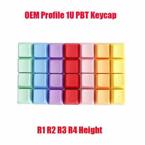 New OEM Profile R1 R2 R3 R4 Height 1U 1X Size PBT Keycap Mechanical Keyboard Gaming Print Blank Mixe