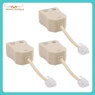 [eleanore_faraday.] 3Pcs DSL Phone Splitter ADSL Splitter for Phone Line Phone Jack Splitter In-Line