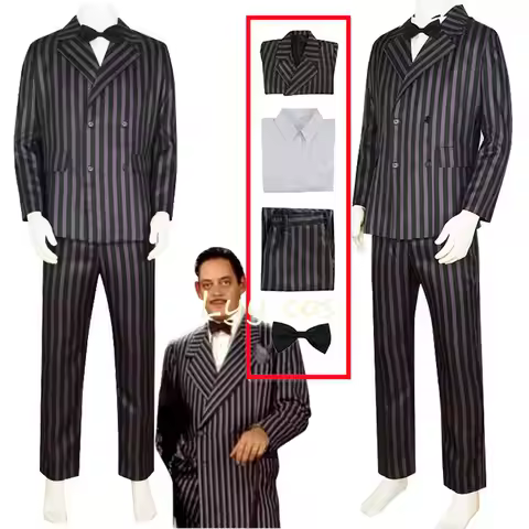 Addams Gomez Cosplay Anime Costume Men Outfits Suit Pants Shirt Halloween Carnival Suit