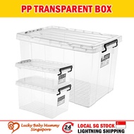 Stackable Transparent Storage Box / Storage Organisers / Multipurpose PP Storage Container with Hand
