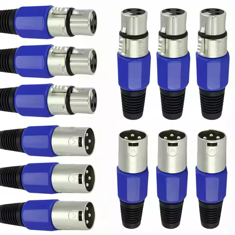 2Pairs XLR Connector 3Pins Male and Female Microphone Audio Cable Connector XLR Adapter Connectors