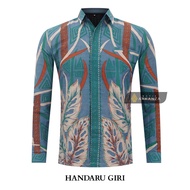 KEMEJA Original Batik Shirt With HANDARU GIRI Motif, Men's Batik Shirt For Men, Slimfit, Full Layer, Long Sleeve