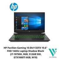 HP Pavilion Gaming 15-Dk1133TX 15.6'' FHD 144Hz Laptop Shadow Black (I7-10750H, 8GB, 512GB SSD, GTX1660Ti 6GB, W10 )