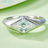 2 CT Real Moissanite Rhomboid D Color Diamonds Engagement Ring 925 Sterling Silver Fine Jewelry Gift