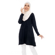 Aqeela Muslimah ZigZag TShirt -Black (aq991r)