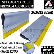LARGE ALUMINUM SQUEEZER HANDLE SET YELLOW RUBBER SQUARE 7MM LENGTH 5CM TO 25CM