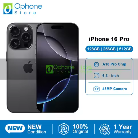 New iPhone 16 Pro Cell Phone 6.3‑inch XDR OLED Display A18 Pro 48MP Camera LiDAR Scanner Face ID USB