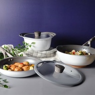 SADOMAIN 仙德曼-【銀雪系列】日本大金不沾鍋3鍋5件組