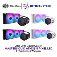 COOLER MASTER MASTERLIQUID 360 ATMOS II PIXEL LED 240 / 360 ARGB AIO LIQUID COOLER - BLACK / WHITE