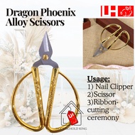LH Dragon Phoenix Opening Ceremony Scissor Wedding Household Kitchen Office Scissor Gunting Perkahwi