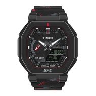 TIMEX TW2V85300 UFC Colossus Fight Week นาฬิกาข้อมือผู้ชาย สายซิลิโคน สีดำ หน้าปัด 45 มม.