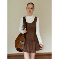 [EGGKA] A-line suede dress