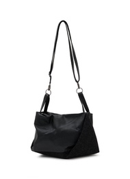 DISCORD YOHJI YAMAMOTO DRAPED TULIP LEATHER HANDBAG