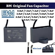 BM Capacitor  CBB61 450V BM 1.0uF, 1.5uF, 1.8uF- 7.0uF Kapasitor KDK BM  Kipas Siling Stand fan Deka