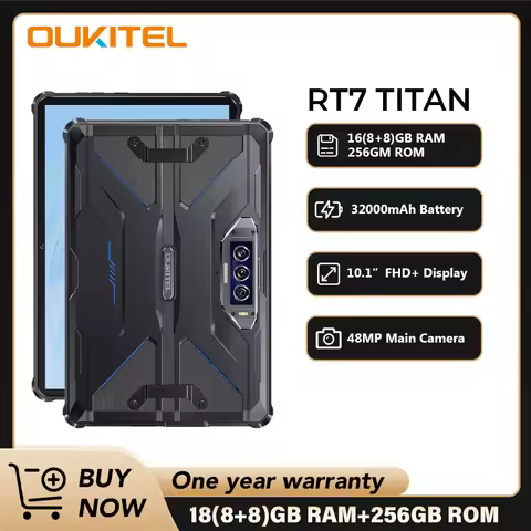 Oukitel RT7 TITAN 4G Rugged Tablet 10.1 Inch FHD+ Display 32000mAh Battery 8GB RAM 256GB Storage And